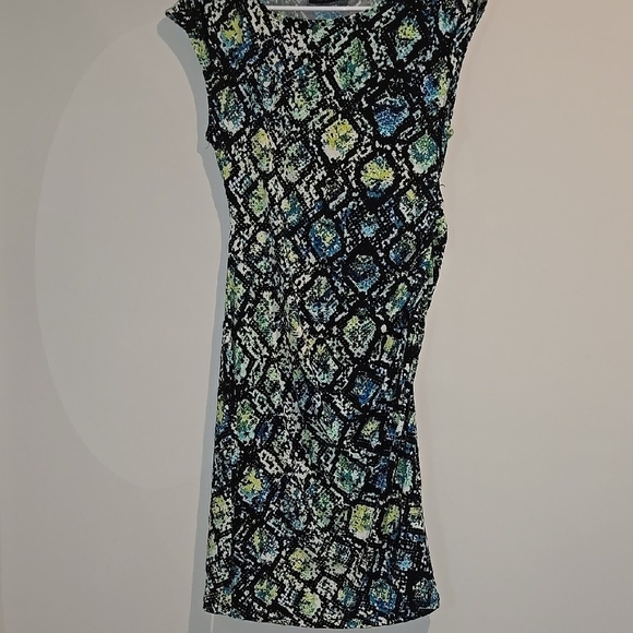 Apt. 9 Blue Green Sheath Dress Crew Neck Midi - Picture 1 of 4